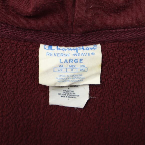 Vintage Champion Men's Reverse Weave SweatShirt Crewneck Burgundy Sz L - Picture 4 of 6